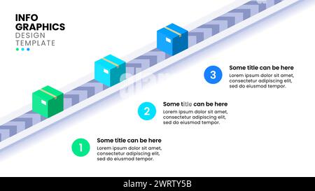 Infographic template with 3 options or steps. Package. Can be used for workflow layout, diagram, banner, webdesign. Vector illustration Stock Vector