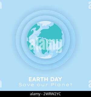 Happy Earth day. Vector illustration in flat style Stock Vector