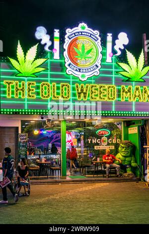 Legal weed shop selling cannabis in Pattaya Walking Street, Thailand Stock Photo