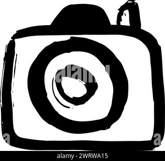 Dry Brush Pocket Camera Icon Stock Vector