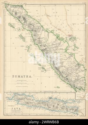 Sumatra & Java showing volcanoes by Edward Weller. Indonesia 1859 old ...