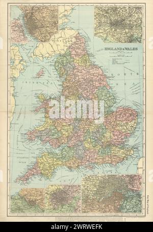 ENGLAND antique index map by GW BACON 1885 old vintage plan chart Stock ...