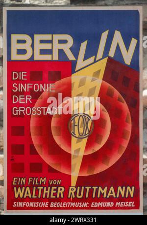 'Berlin Symphony of a City' film poster from 1927  Topography of Terror, Berlin, Germany, Stock Photo