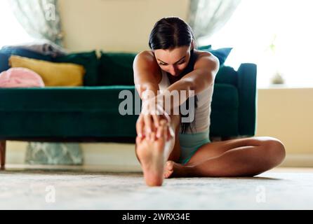 Woman stretching Stock Photo