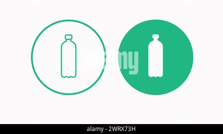 Recycle plastic bottle logo or icon set design. Vector isolated set of illustrations Stock Vector