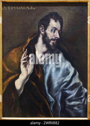 Domenikos Theotocopoulos, El Greco  and Workshop, (Candia, Crete, 1541 - Toledo, 1614), Saint Thomas the Apostle, c. 1608-1614, Fine Arts Museum, Muse Stock Photo
