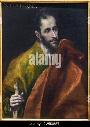 Domenikos Theotocopoulos, El Greco  and Workshop, (Candia, Crete, 1541 - Toledo, 1614), James the Lesser apostle, c. 1608-1614, Fine Arts Museum, Muse Stock Photo