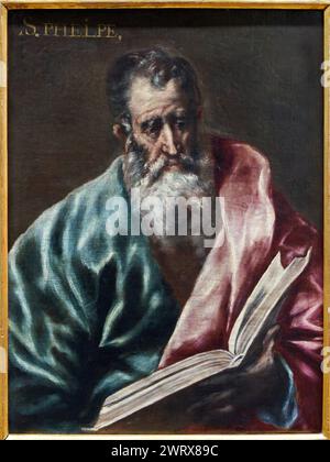Domenikos Theotocopoulos, El Greco  and Workshop, (Candia, Crete, 1541 - Toledo, 1614), Saint Matthew the Apostle, c. 1608-1614, Fine Arts Museum, Mus Stock Photo