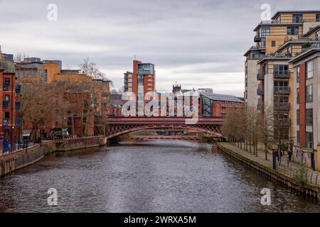 River Aire at Leeds, Yorkshire. Stock Photo