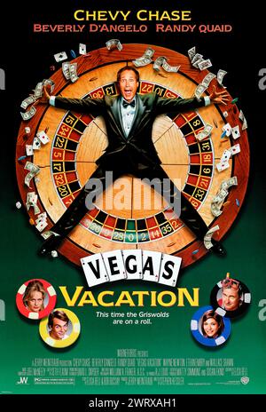 Vegas Vacation Movie Poster Collage W/ Authentic Playing Cards