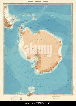 ANTARCTIC. Shows Amundsen reached South Pole in 1911. JOHNSTON 1913 old map Stock Photo