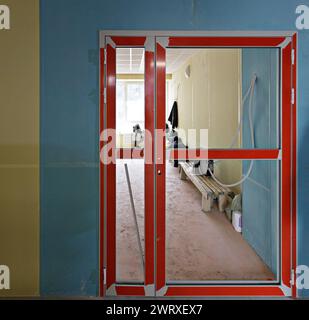 Renovation of the school premises. Process for under construction, remodeling, renovation, extension, restoration and reconstruction. Stock Photo