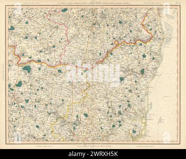 SUFFOLK COAST & HEATHS. Southern Norfolk Broads. Deben Stowmarket. CARY 1832 map Stock Photo