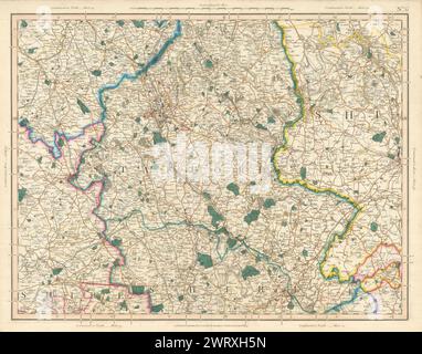 STAFFORDSHIRE, NE Shropshire, SE Cheshire, SW Derbyshire. CARY 1832 old map Stock Photo