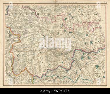 SOUTHERN NORTUMBERLAND. North County Durham. Newcastle-upon-Tyne. CARY 1832 map Stock Photo