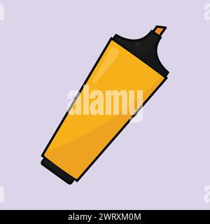 Highlighter Pen Vector Illustration Icon School Office Stationery Important Highlighter Vector Stock Vector