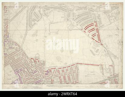 LSE POVERTY OS PROOF MAP Wanstead Flats - Aldersbrook - Forest Gate 1928 Stock Photo