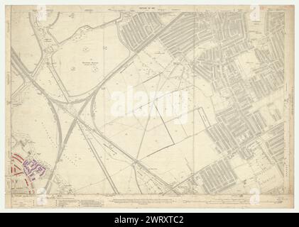 LSE POVERTY OS PROOF MAP Upper Clapton - Walthamstow Marshes 1928 old Stock Photo