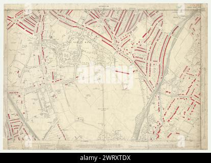 LSE POVERTY OS PROOF MAP Dulwich - Camberwell Cemetery - Upper Sydenham 1928 Stock Photo