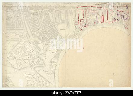 LSE POVERTY OS PROOF MAP Hammersmith - Chiswick -Turnham Green 1928 old Stock Photo