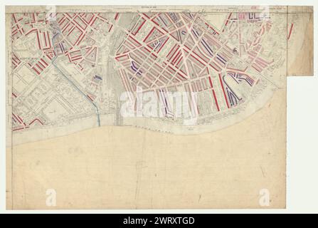 LSE POVERTY OS PROOF MAP Chelsea - Pimlico - Victoria - Sloane Square 1928 Stock Photo