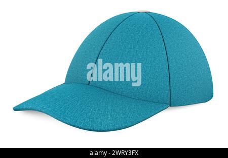 Denim baseball cap. 3D rendering isolated on the white background Stock Photo