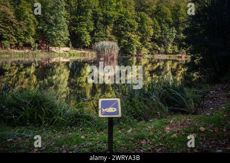 Picture of Jankovac pond in Papuk, Croatia. Papuk is the largest mountain in the Slavonia region in eastern Croatia, near the city of Požega. It exten Stock Photo