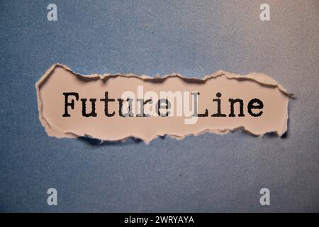 Future, Colorful words hang on rope by wooden peg Stock Photo
