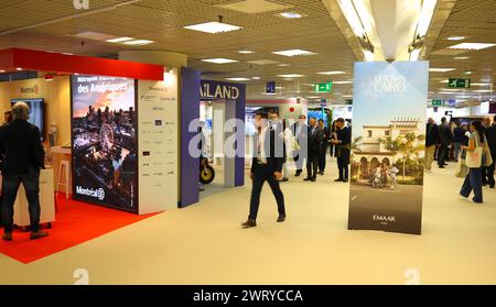 Cannes, France - March 14, 2024: MIPIM - The Global Urban Festival at the Palais des Festivals. Mandoga Media Germany, Real Estate, Immobilien, Immobilier, MAPIC, Trade Fair, Congress Stock Photo