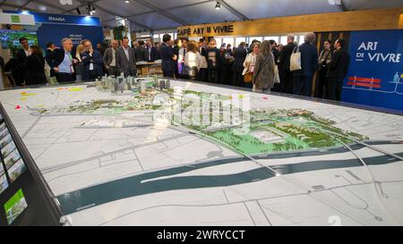 Cannes, France - March 14, 2024: MIPIM - The Global Urban Festival at the Palais des Festivals. Mandoga Media Germany, Real Estate, Immobilien, Immobilier, MAPIC, Trade Fair, Congress Stock Photo