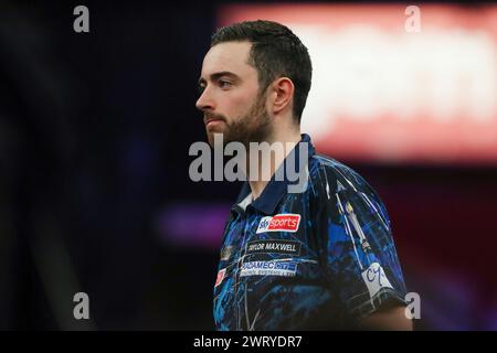 Nottingham, UK. 14th Mar, 2024. Luke Humphries during the 2024 BetMGM Premier League Darts, Night 7 at the Motorpoint Arena, Nottingham, England, United Kingdom on 13 March 2024 Credit: Every Second Media/Alamy Live News Stock Photo