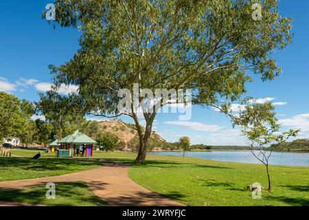 Scenic view of Lake Moondara, a popular tourist attraction in Queensland, QLD, Australia Stock Photo