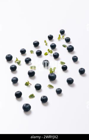 a regular arrangement of blueberries Stock Photo