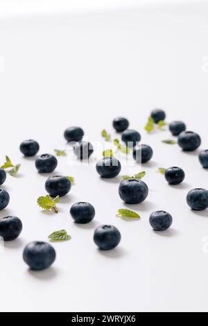 a regular arrangement of blueberries Stock Photo