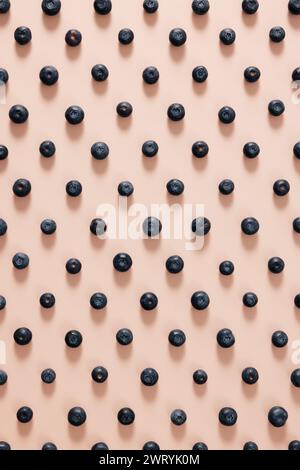 a regular arrangement of blueberries Stock Photo