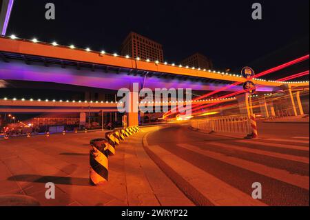 Bridge, the city at night Stock Photo