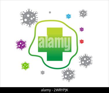medical protection, for health care from virus attack Stock Vector