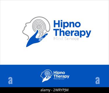 mind hypnotherapy logo designs for medical service and mental health Stock Vector
