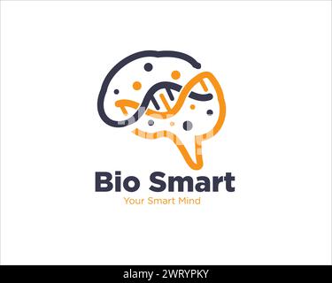 smart dna mind logo designs for medical service Stock Vector