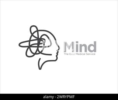 mind health logo designs for medical and health consultation logo Stock Vector