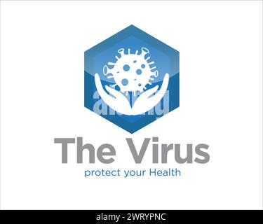 hand protection from virus logo designs for medical service Stock Vector