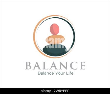 balance health logo designs for medical logo and meditation service with spa Stock Vector