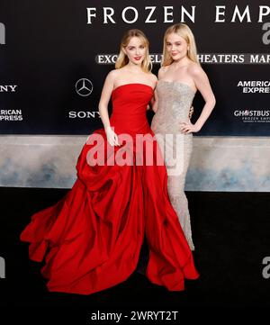 New York, United States. 14th Mar, 2024. Mckenna Grace and Emily Alyn Lind arrive on the red carpet at the premiere of 'Ghostbusters: Frozen Empire' at AMC Lincoln Square Theater on Thursday, March 14, 2024 in New York City. Photo by John Angelillo/UPI Credit: UPI/Alamy Live News Stock Photo