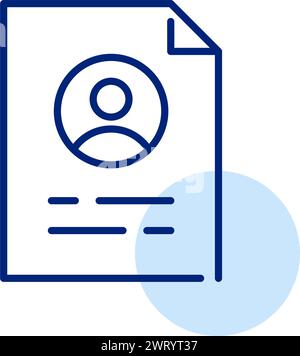 Resume icon. User symbol and document. Pixel perfect, editable stroke design Stock Vector