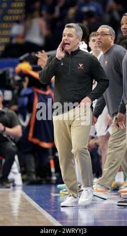 March 14, 2024: Virginia Cavaliers Head Coach Tony Bennett during an ACC Men's Basketball Tournament game between the Virginia Cavaliers and the Boston College Eagles at Capital One Arena in Washington, DC Justin Cooper/CSM Stock Photo