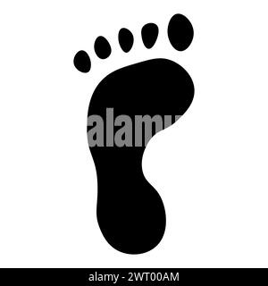 black vector foot icon on white background Stock Vector