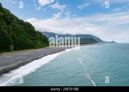 aerial view of the Nanao coastline Nanao in Suao township, Yilan county, Taiwan Stock Photo