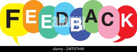 feedback on speech colored bubbles Stock Vector