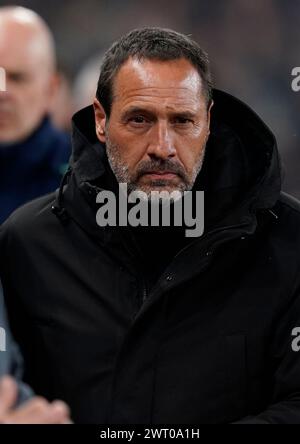 Birmingham, UK. 14th Mar, 2024. John van 't Schip manager of Ajax during the UEFA Europa Conference League Round of 16 match at Villa Park, Birmingham. Picture credit should read: Andrew Yates/Sportimage Credit: Sportimage Ltd/Alamy Live News Stock Photo