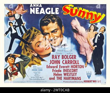 Sunny (1941 film) Musical - feat Anna Neagle, Ray Bolger and John Carroll - old film poster Stock Photo